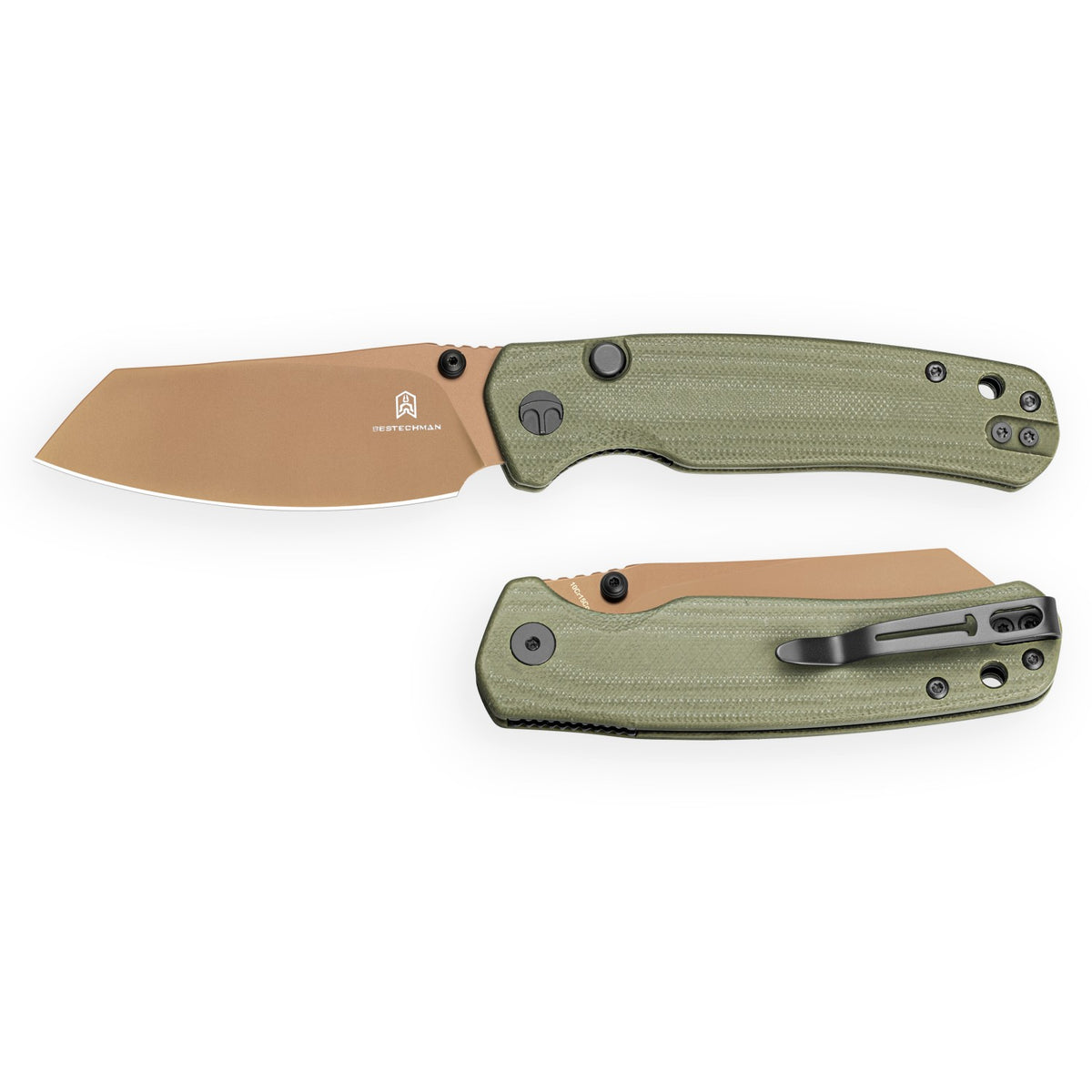 Bestechman Cicada's Wing-TL BMK24H 10Cr15CoMoV Blade OD Green G10 Handle Top Liner Lock Folding Knife
