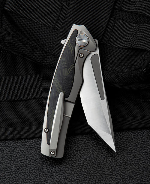 Bestech Predator BT1706F CPM-S35VN Blade Titanium+Black Green G10 Handle Frame Lock Folding Knife