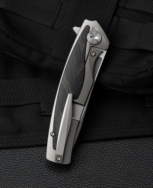 Bestech Predator BT1706F CPM-S35VN Blade Titanium+Black Green G10 Handle Frame Lock Folding Knife