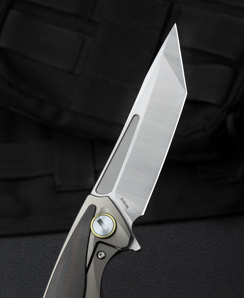 Bestech Predator BT1706G CPM-S35VN Blade Titanium+Orange G10 Handle Frame Lock Folding Knife