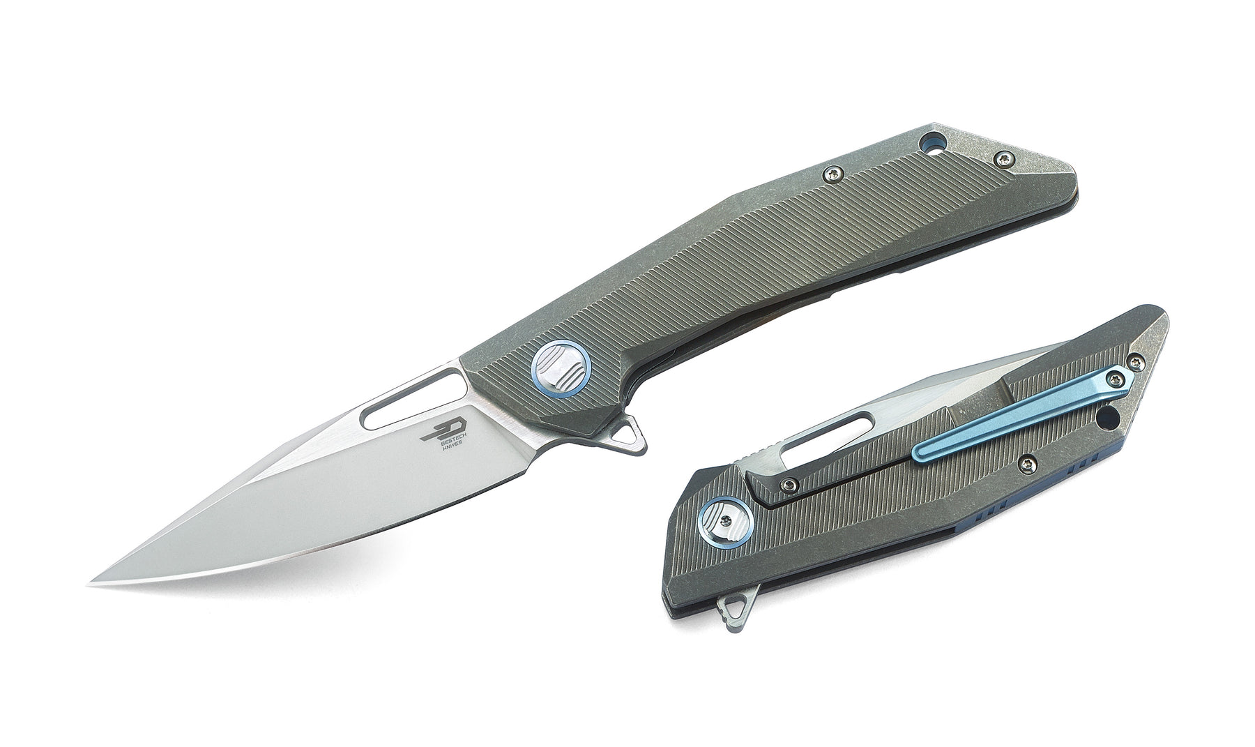 Bestech Shrapnel BT1802A CPM-S35VN Blade Titanium+Carbon Fiber Handle Frame Lock Folding Knife