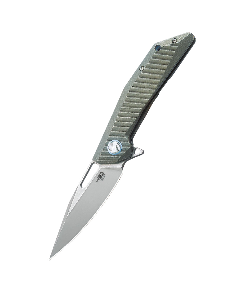 Bestech Shrapnel BT1802A CPM-S35VN Blade Titanium+Carbon Fiber Handle Frame Lock Folding Knife