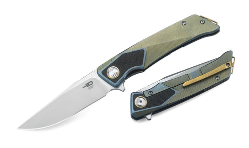 Bestech Sky Hawk BT1804B CPM-S35VN Blade Titanium+Carbon Fiber Handle Frame Lock Folding Knife