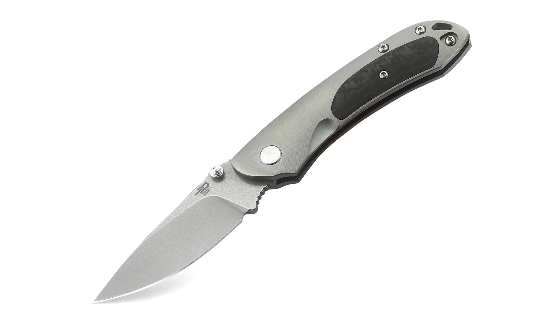 Bestech Junzi BT1809A CPM-S35VN Blade Titanium+Carbon Fiber inlayed Handle Slip Joint Folding Knife