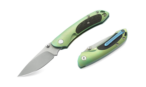Bestech Junzi BT1809C CPM-S35VN Blade Titanium+Carbon Fiber inlayed Handle Slip Joint Folding Knife