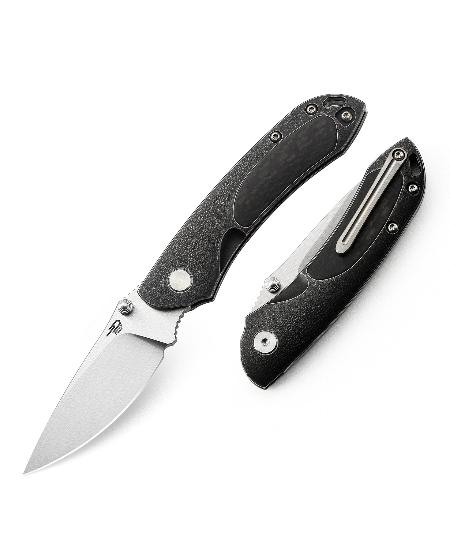 Bestech Junzi BT1809F CPM-S35VN Blade Titanium+Carbon Fiber inlayed Handle Slip Joint Folding Knife
