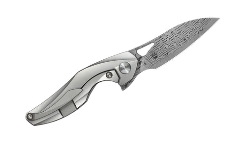 Bestech The Reticulan BT1810G Damascus Blade Titanium Handle Frame Lock Folding Knife