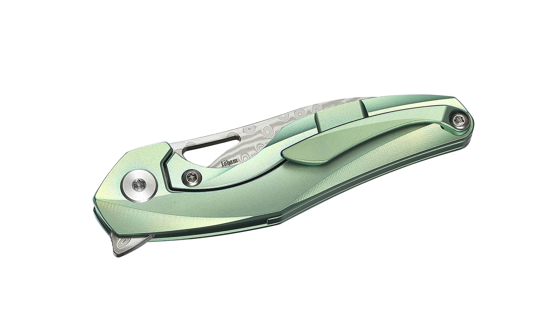 Bestech The Reticulan BT1810I Damascus Blade Titanium Handle Frame Lock Folding Knife