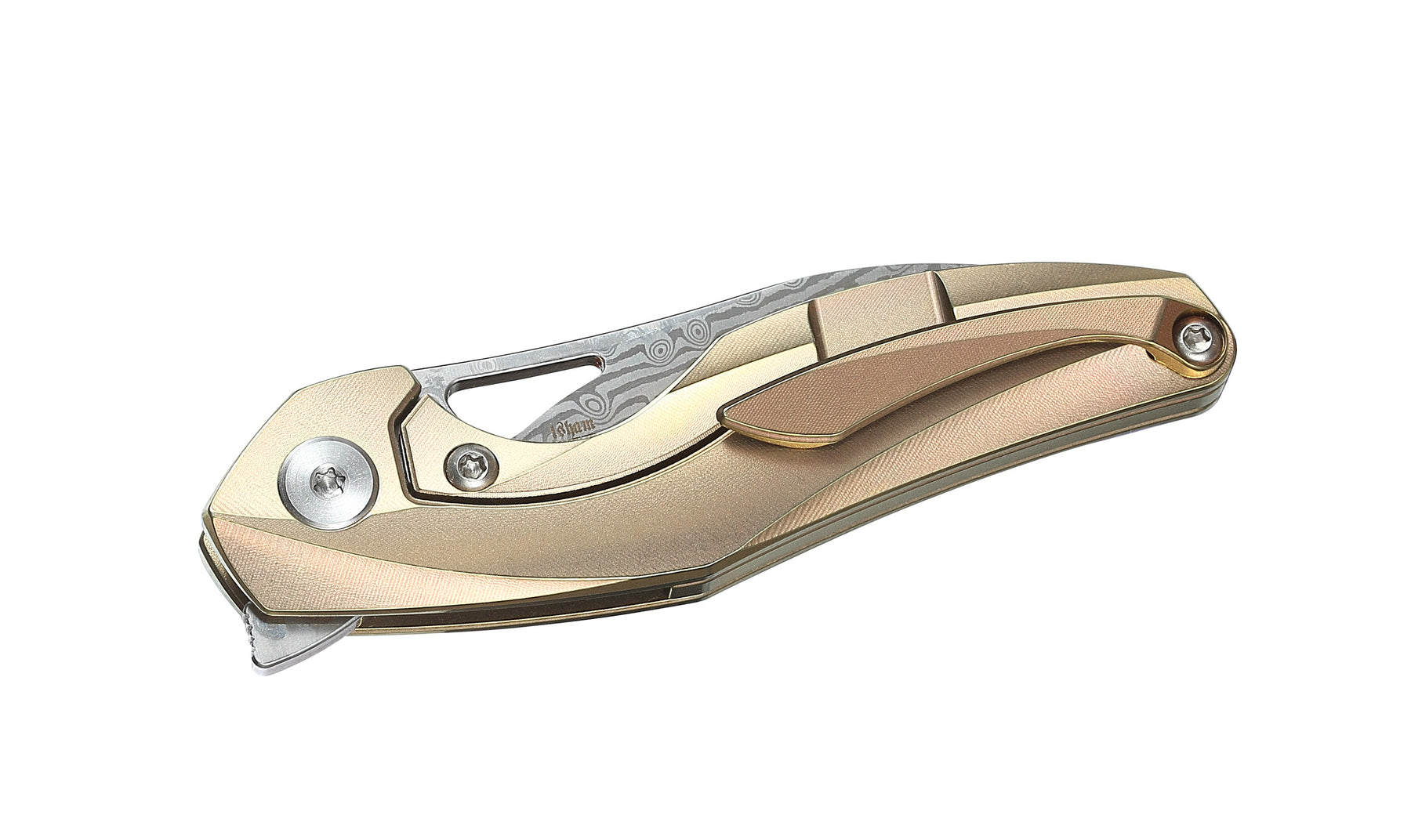 Bestech The Reticulan BT1810J Damascus Blade Titanium Handle Frame Lock Folding Knife