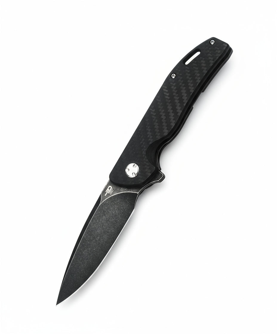 Bestech Bison BT1904A-2 D2 Blade Titanium and Carbon Fiber Handle Frame Lock Folding Knife