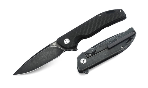 Bestech Bison BT1904A-2 D2 Blade Titanium and Carbon Fiber Handle Frame Lock Folding Knife