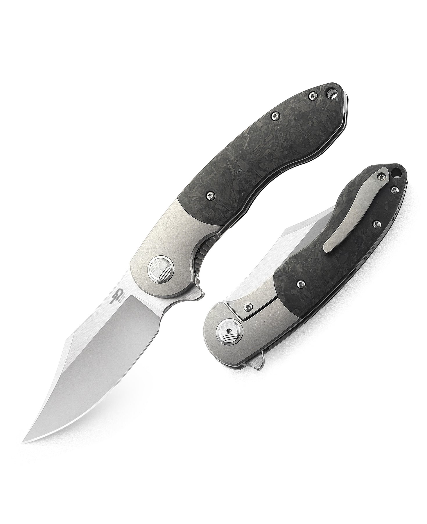 Bestech Bowietie BT1906A M390 Blade Titanium and Carbon Fiber Handle Frame Lock Folding Knife