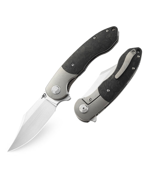 Bestech Bowietie BT1906B M390 Blade Titanium and Carbon Fiber Handle Frame Lock Folding Knife