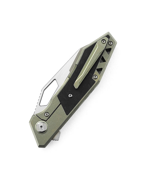 Bestech Fractal BT1907B CPM-S35VN Blade Titanium+Carbon Fiber Inlay Handle Frame Lock Folding Knife
