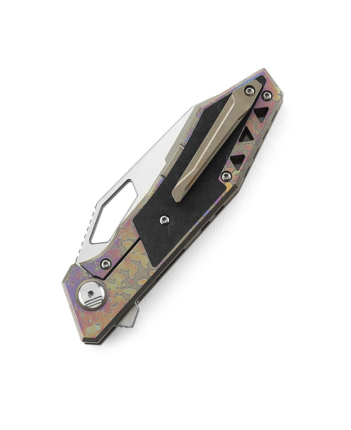 Bestech Fractal BT1907C CPM-S35VN Blade Titanium+Carbon Fiber Inlay Handle Frame Lock Folding Knife