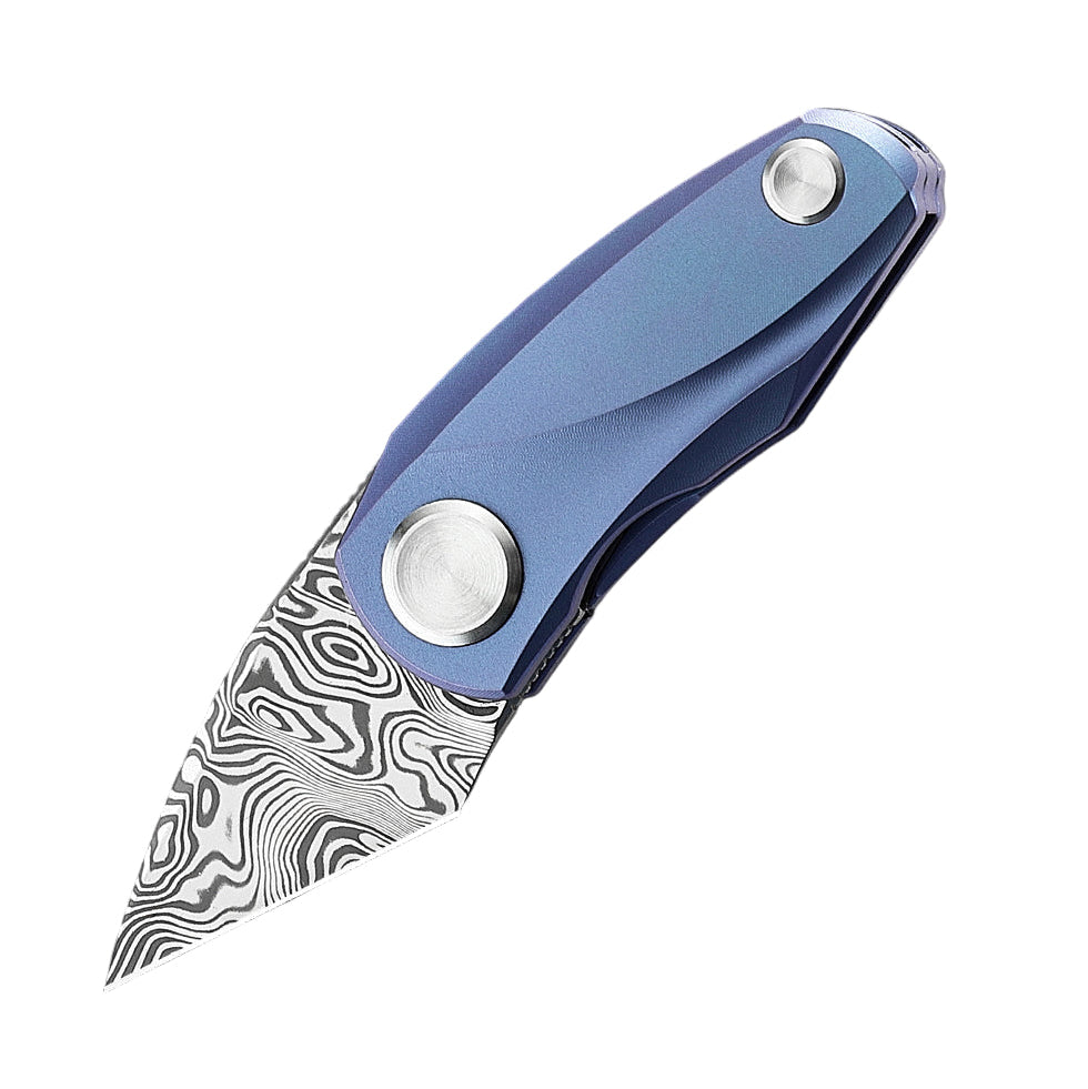 Bestech Tulip BT1913G Damascus Blade Titanium Handle Frame Lock Folding Knife