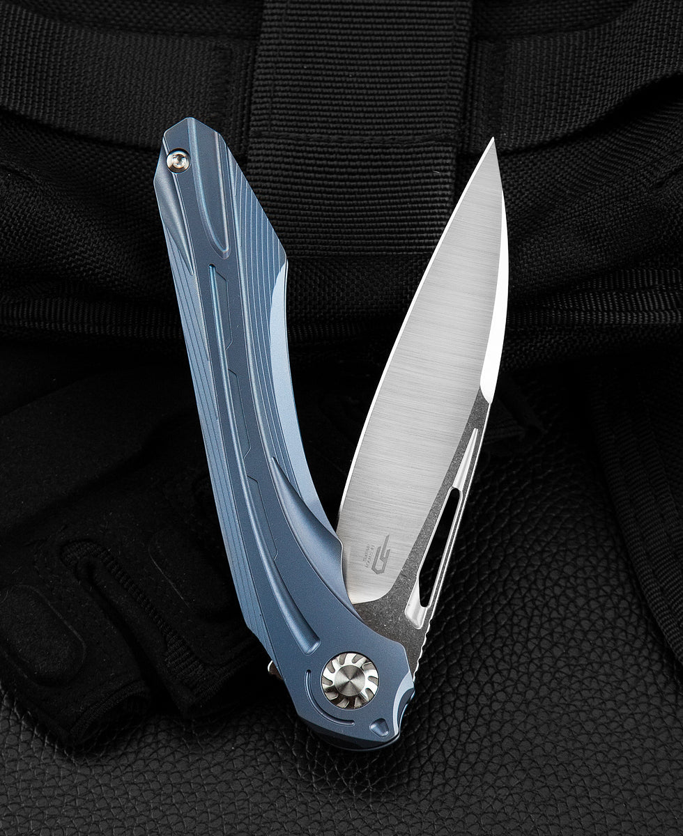 Bestech Wibra BT2001B M390 Blade Titanium Handle Frame Lock Folding Knife