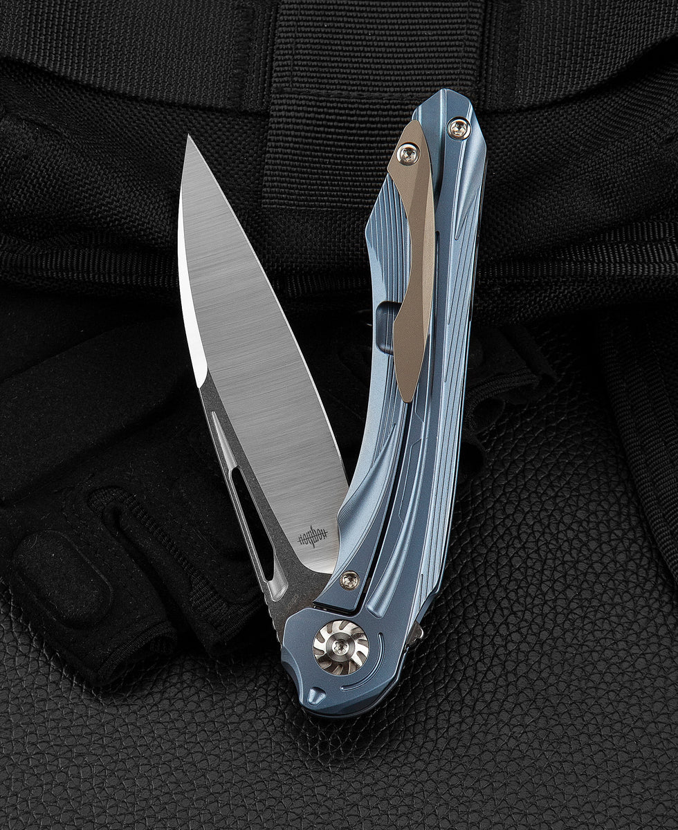 Bestech Wibra BT2001B M390 Blade Titanium Handle Frame Lock Folding Knife