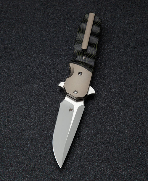 Bestech Freefall BT2007A CPM-S35VN Blade Titanium+Black Green G10 Handle Liner lock Folding Knife