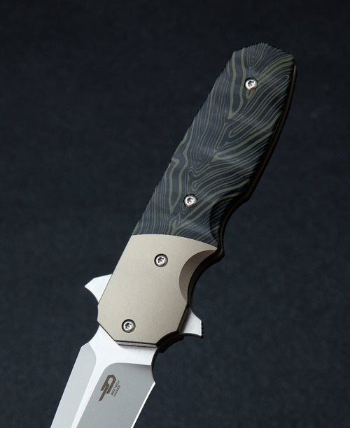Bestech Freefall BT2007A CPM-S35VN Blade Titanium+Black Green G10 Handle Liner lock Folding Knife