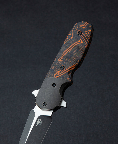 Bestech Freefall BT2007B CPM-S35VN Blade Titanium+Black Orange G10 Handle Liner lock Folding Knife
