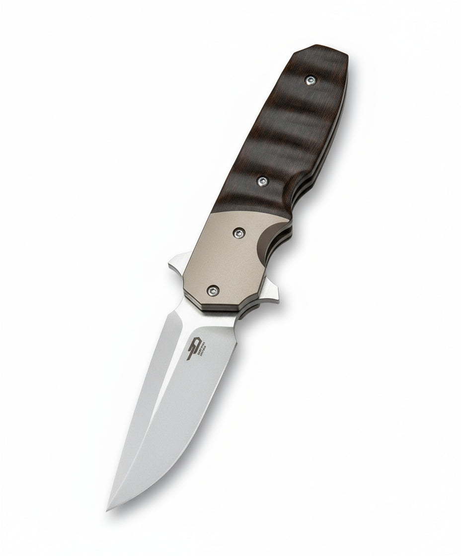 Bestech Freefall BT2007C CPM-S35VN Blade Titanium+Black Orange G10 Handle Liner lock Folding Knife