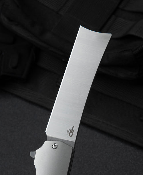 Bestech Spanish Tip Razor BT2101B M390 Blade Titanium+Micarta Handle Frame Lock Folding Knife