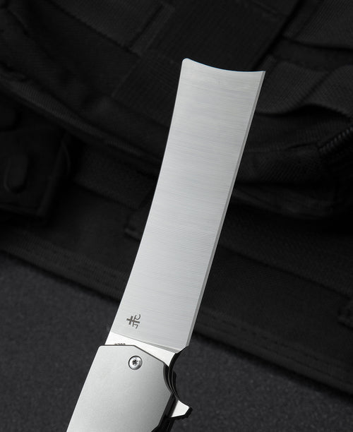Bestech Spanish Tip Razor BT2101B M390 Blade Titanium+Micarta Handle Frame Lock Folding Knife