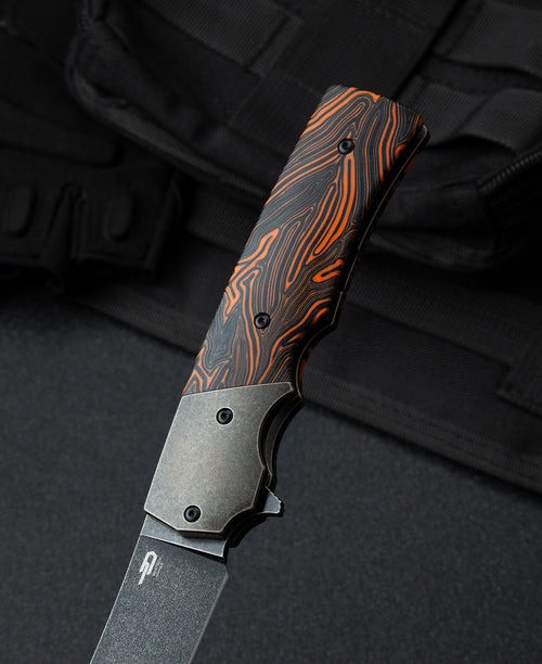 Bestech Spanish Tip Razor BT2101D M390 Blade Titanium+G10 Handle Frame Lock Folding Knife