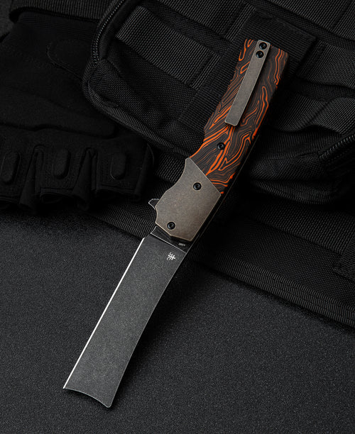 Bestech Spanish Tip Razor BT2101D M390 Blade Titanium+G10 Handle Frame Lock Folding Knife