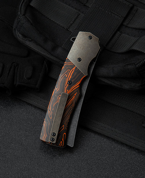 Bestech Spanish Tip Razor BT2101D M390 Blade Titanium+G10 Handle Frame Lock Folding Knife