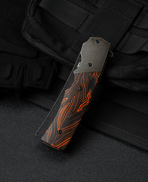 Bestech Spanish Tip Razor BT2101D M390 Blade Titanium+G10 Handle Frame Lock Folding Knife