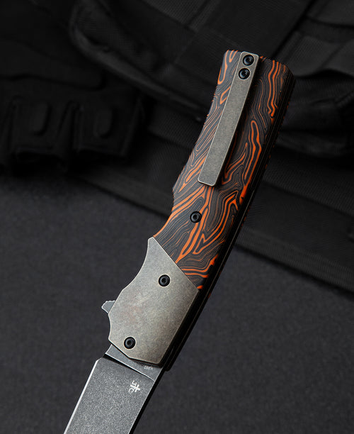 Bestech Spanish Tip Razor BT2101D M390 Blade Titanium+G10 Handle Frame Lock Folding Knife