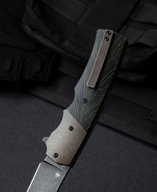 Bestech Spanish Tip Razor BT2101E M390 Blade Titanium+G10 Handle Frame Lock Folding Knife