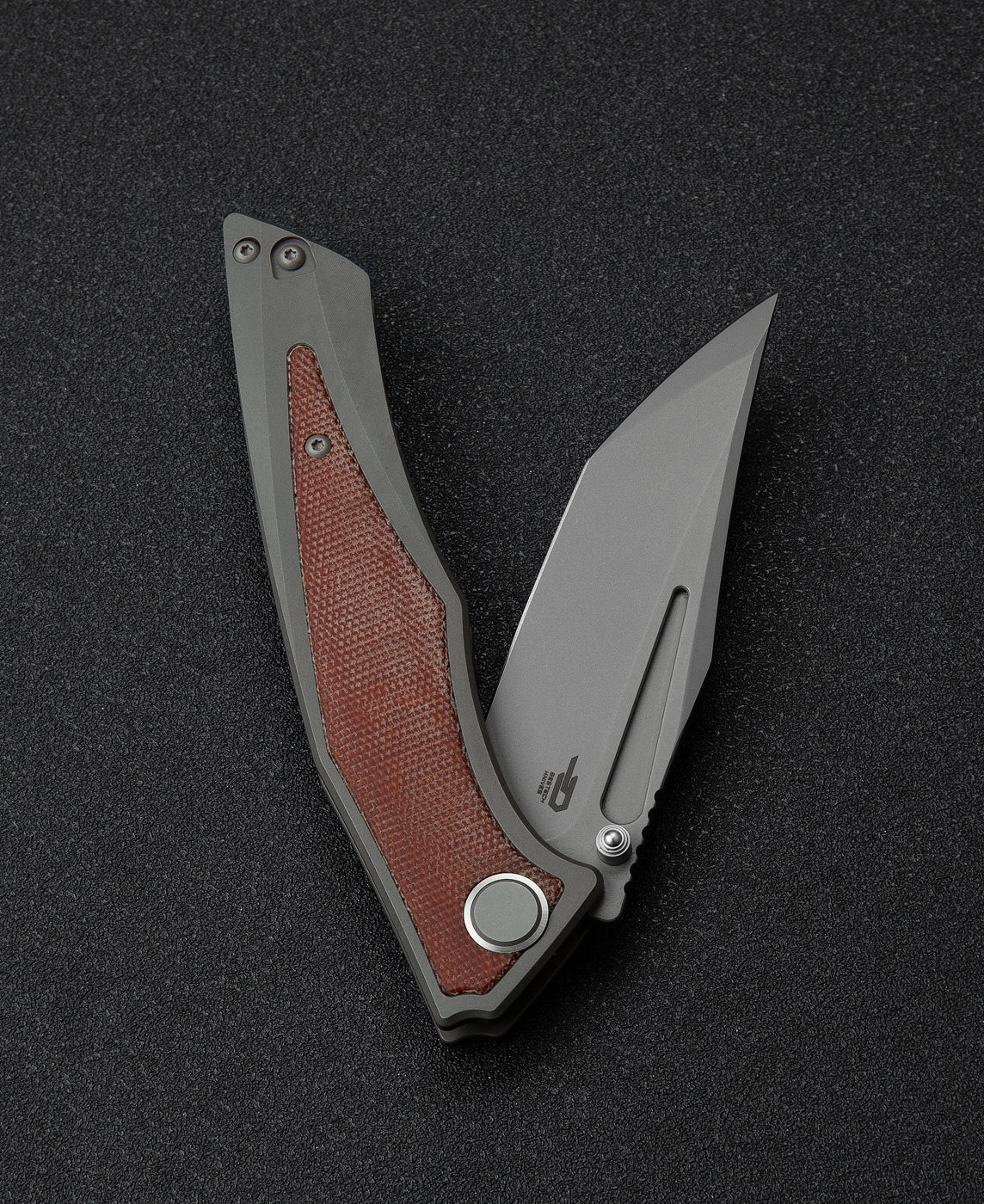 Bestech Togatta BT2102A M390 Blade Titanium+Micarta Inlay Handle Frame Lock Folding Knife