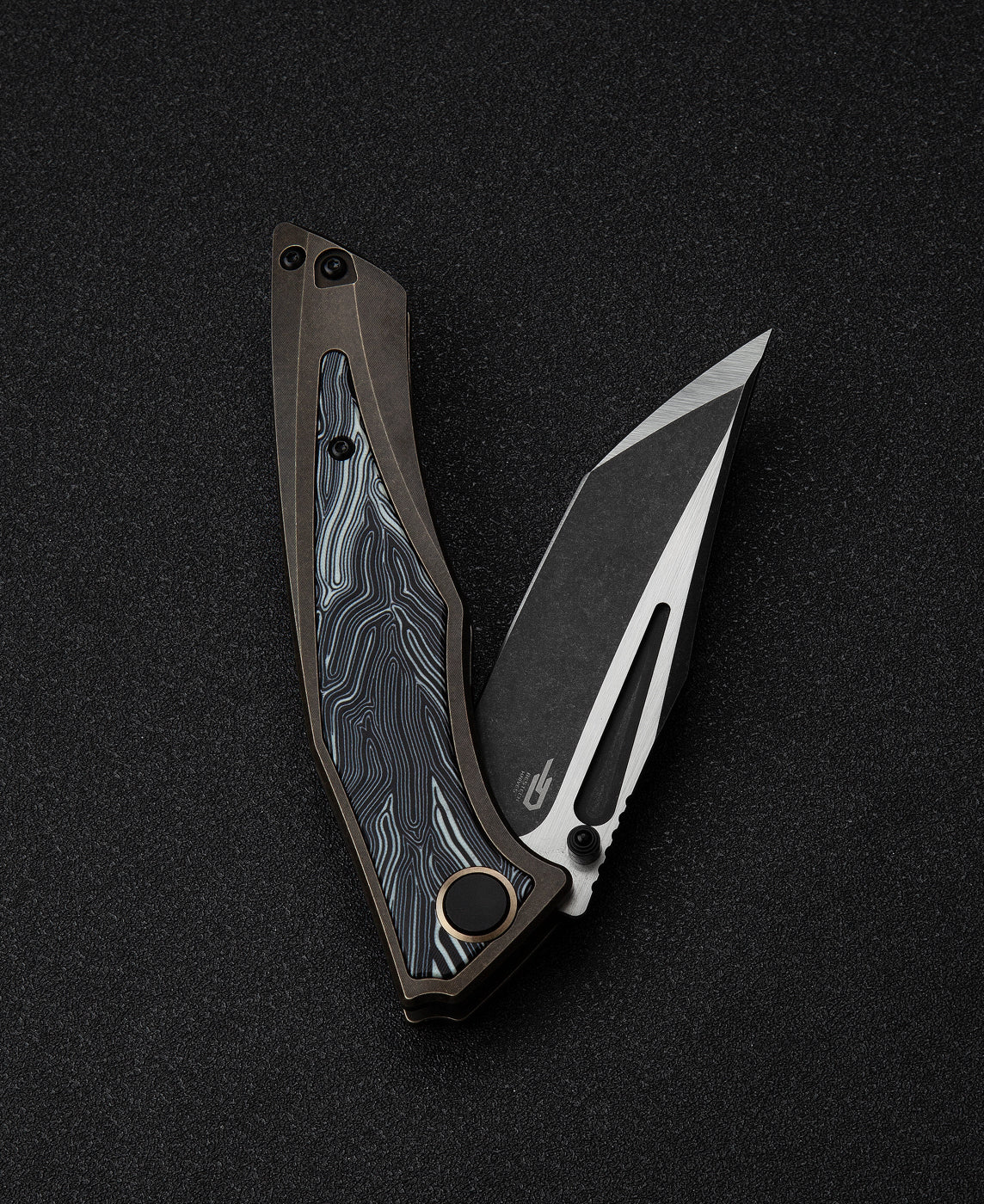 Bestech Togatta BT2102B M390 Blade Titanium+G10 Inlay Handle Frame Lock Folding Knife