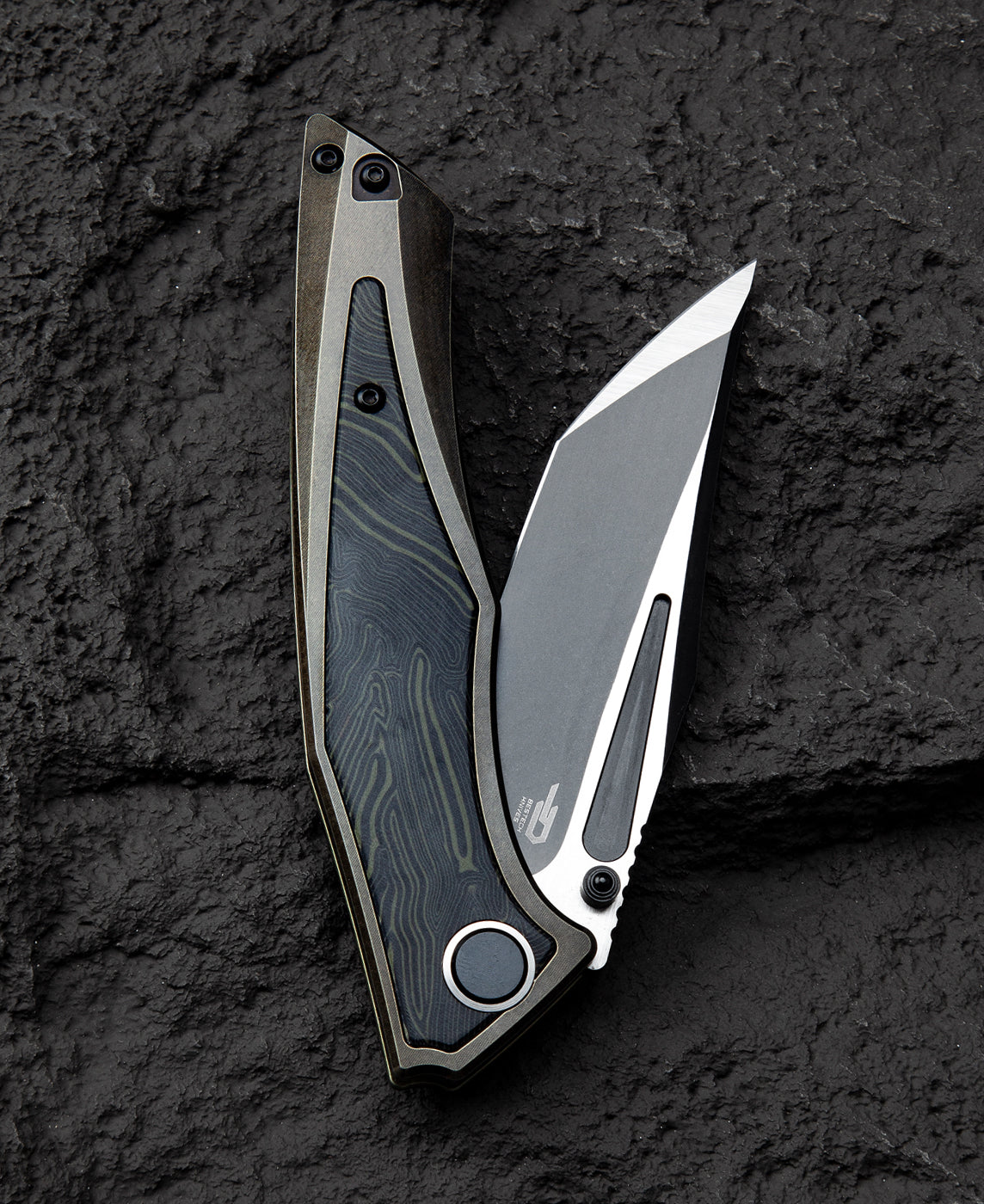 Bestech Togatta BT2102E M390 Blade Titanium+G10 Inlay Handle Frame Lock Folding Knife