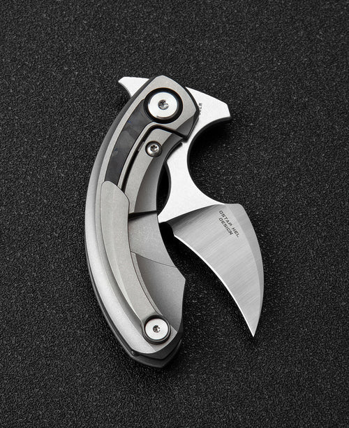 Bestech Strelit BT2103D M390 Blade Titanium+Black Blue Marble Carbon Fiber Inlay Handle Frame Lock Folding Knife