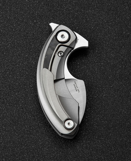 Bestech Strelit BT2103D M390 Blade Titanium+Black Blue Marble Carbon Fiber Inlay Handle Frame Lock Folding Knife