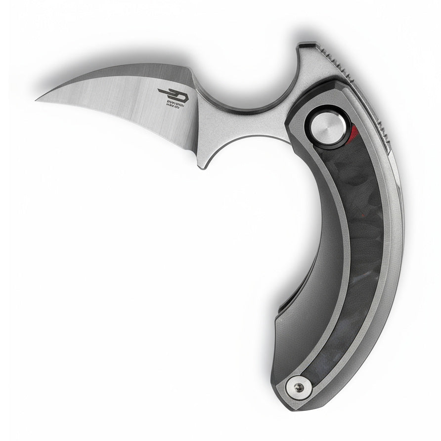 Bestech Strelit BT2103E M390 Blade Titanium+Black Red Marble Carbon Fiber Inlay Handle Frame Lock Folding Knife