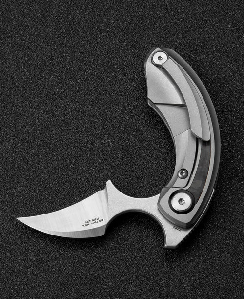 Bestech Strelit BT2103E M390 Blade Titanium+Black Red Marble Carbon Fiber Inlay Handle Frame Lock Folding Knife