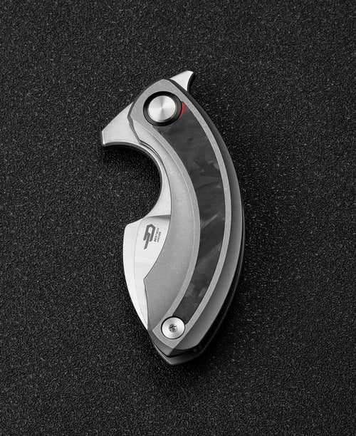 Bestech Strelit BT2103E M390 Blade Titanium+Black Red Marble Carbon Fiber Inlay Handle Frame Lock Folding Knife