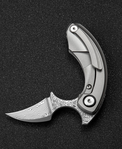 Bestech Strelit BT2103G Damascus Blade Titanium Handle Frame Lock Folding Knife