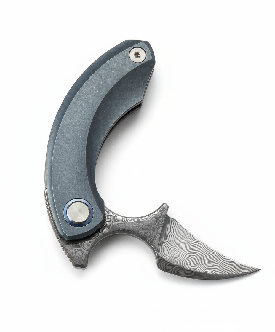 Bestech Strelit BT2103I Damascus Blade Titanium Handle Frame Lock Folding Knife