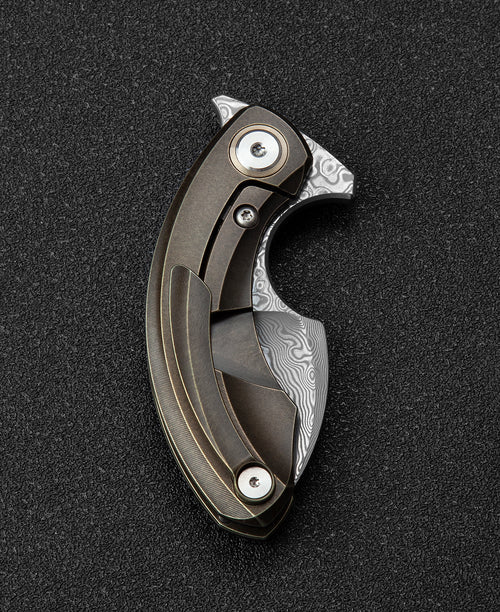 Bestech Strelit BT2103J Damascus Blade Titanium Handle Frame Lock Folding Knife