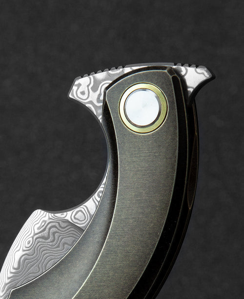 Bestech Strelit BT2103J Damascus Blade Titanium Handle Frame Lock Folding Knife