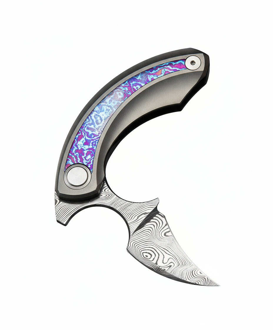 Bestech Strelit BT2103K Damasteel Blade Titanium+Timascus Handle Frame Lock Folding Knife