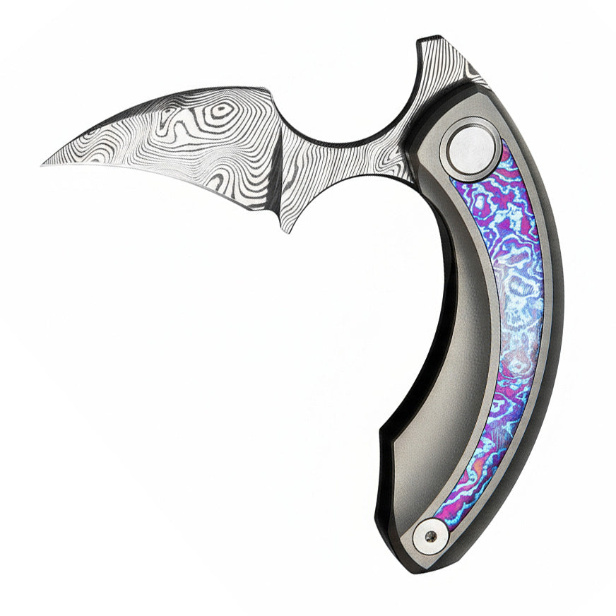 Bestech Strelit BT2103K Damascus Blade Titanium+Timascus Handle Frame Lock Folding Knife