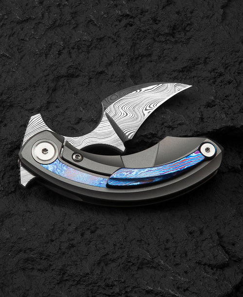 Bestech Strelit BT2103K Damasteel Blade Titanium+Timascus Handle Frame Lock Folding Knife