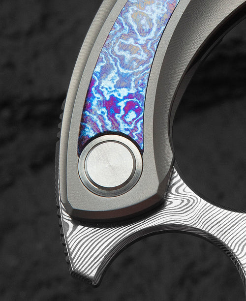 Bestech Strelit BT2103K Damasteel Blade Titanium+Timascus Handle Frame Lock Folding Knife